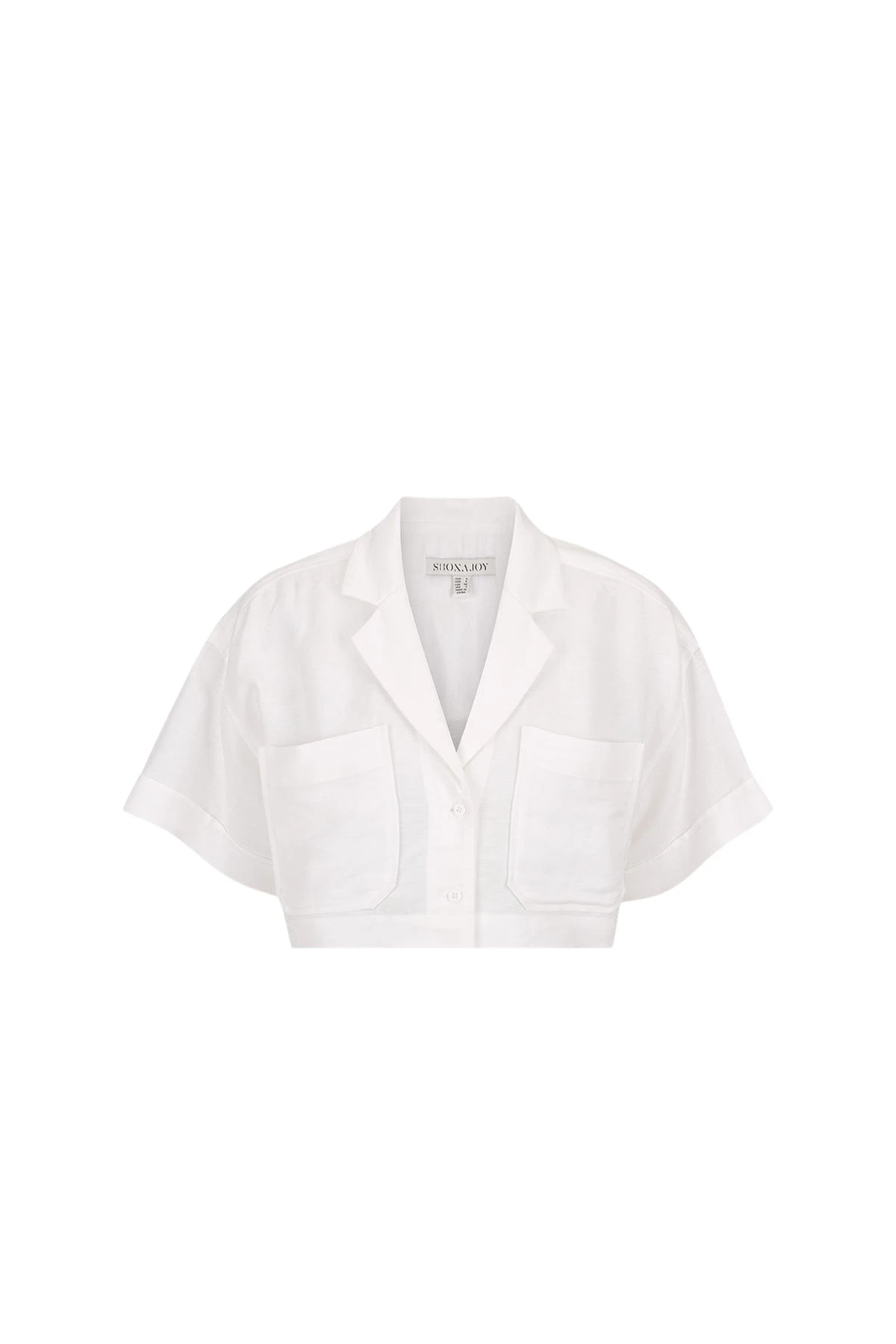 Shona Joy Blanc Linen Short Sleeve Crop Shirt91902 nobg Shona Joy Blanc Linen Short Sleeve Crop Shirt91902 nobg