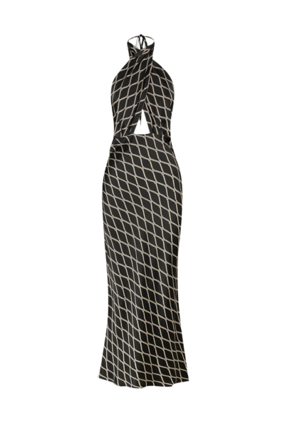 Shona Joy Corde Silk Cross Front Halter Midi Dress19236 nobg