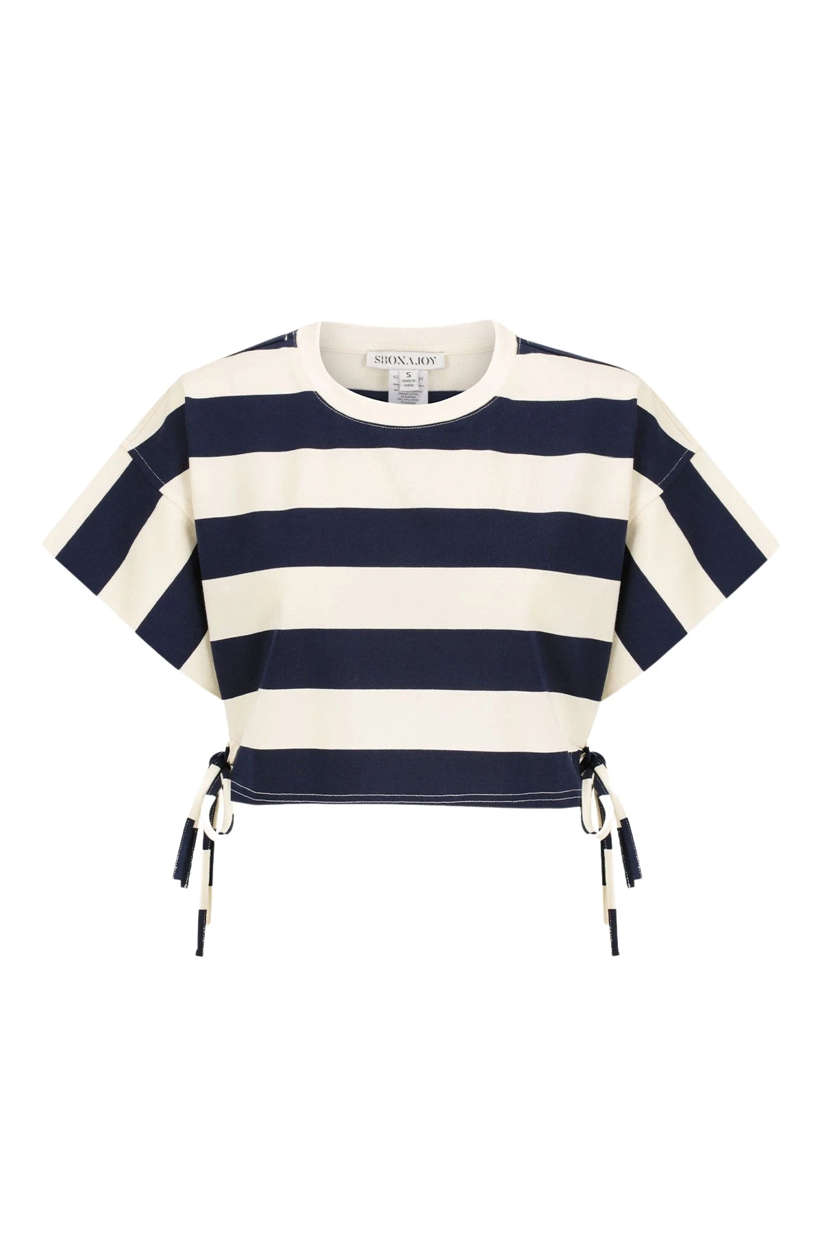 Shona Joy Gia Cropped Tee NavyCream84612 nobg Shona Joy Gia Cropped Tee NavyCream84612 nobg