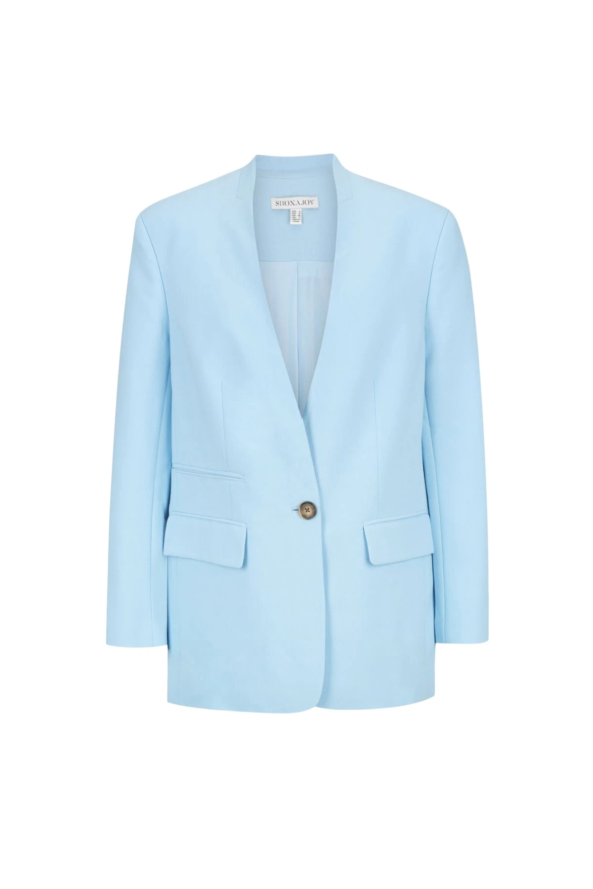 Shona Joy Irena Collarless Oversized Blazer Cool Blue58061 nobg Shona Joy Irena Collarless Oversized Blazer Cool Blue58061 nobg