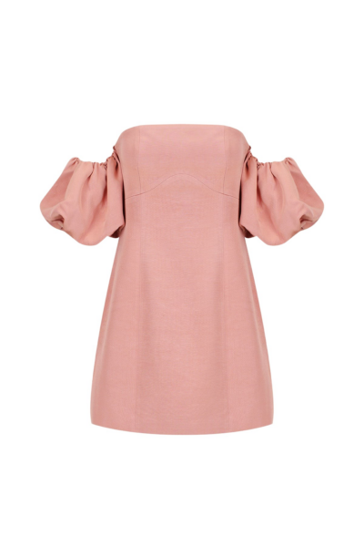 Shona Joy Vento Puff Sleeve Contour Mini Dress Rose Dawn93783 nobg