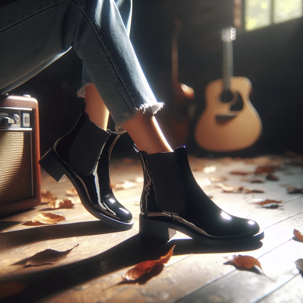 how to wear black patent chelsea boots women
