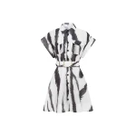 Leo Lin Billie Pocket Shirt Mini Dress Tiger Print in White61681 nobg Leo Lin Billie Pocket Shirt Mini Dress Tiger Print in White61681 nobg
