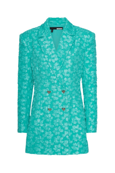 Rotate Birger Christensen 3D Jacquard Blazer Dress Turquoise28321 nobg