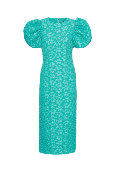 Rotate Birger Christensen 3D Jacquard Midi Dress Turquoise44842 nobg