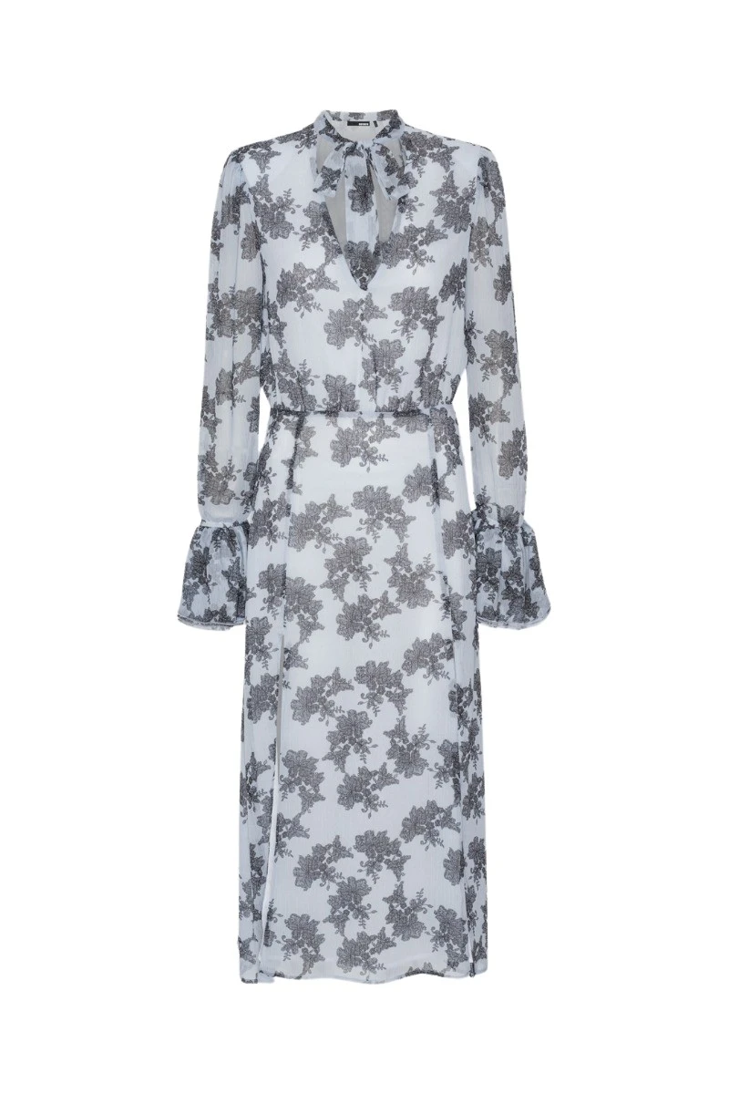 Rotate Birger Christensen Chiffon Bow Midi Dress Black Print94036 nobg Rotate Birger Christensen Chiffon Bow Midi Dress Black Print94036 nobg