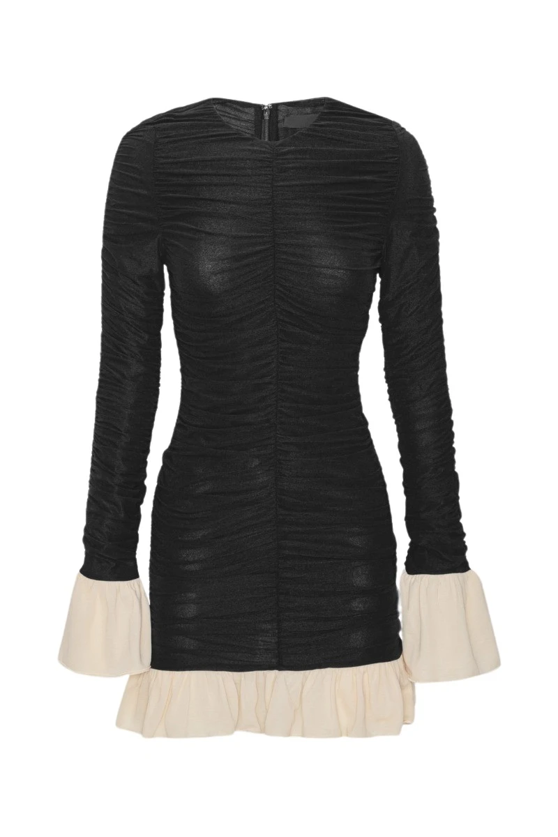 Rotate Birger Christensen Mini Ruched Ls Dress Black63408 nobg Rotate Birger Christensen Mini Ruched Ls Dress Black63408 nobg