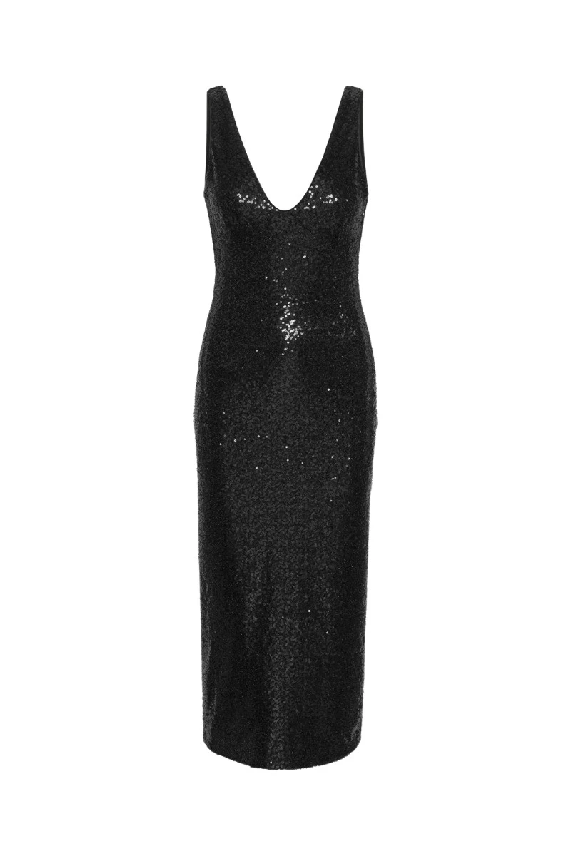 Rotate Birger Christensen Sequin Low Cut Back Dress Black40231 nobg Rotate Birger Christensen Sequin Low Cut Back Dress Black40231 nobg
