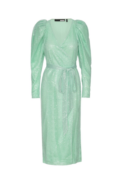 Rotate Birger Christensen Sequin Mesh Midi Dress Mint29500 nobg