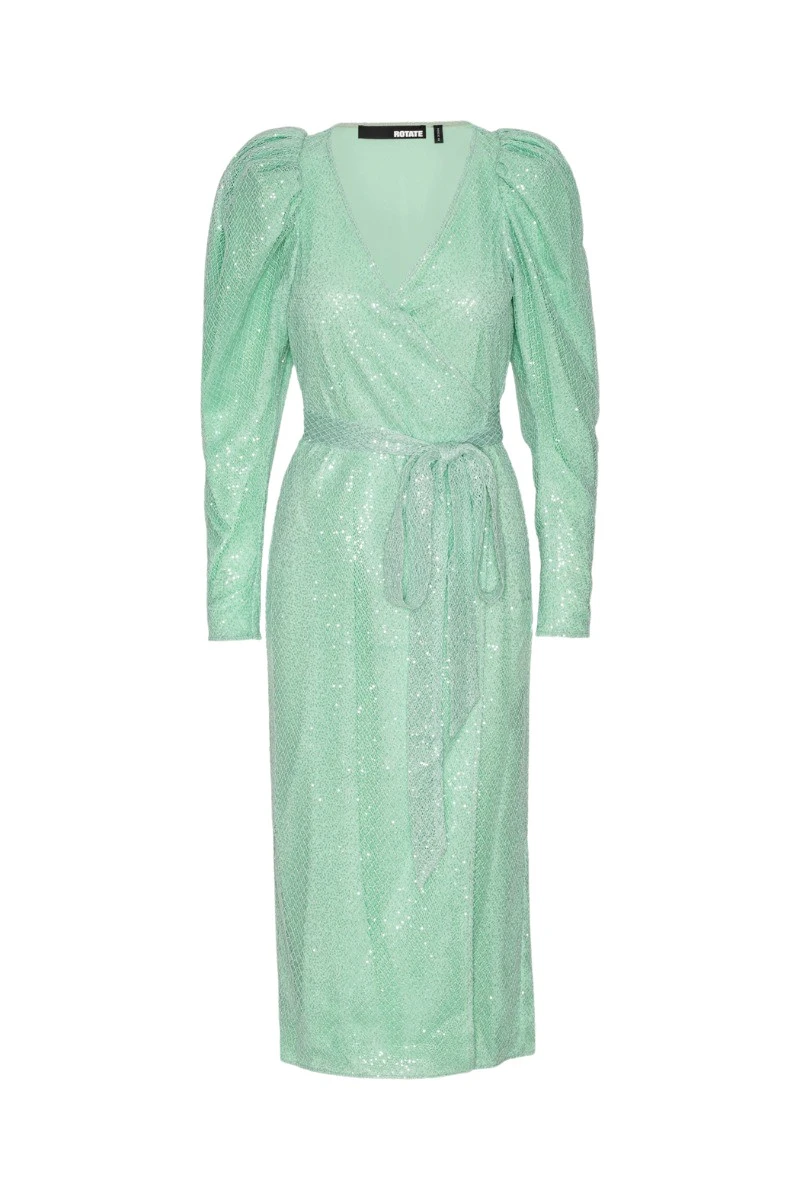 Rotate Birger Christensen Sequin Mesh Midi Dress Mint29500 nobg Rotate Birger Christensen Sequin Mesh Midi Dress Mint29500 nobg