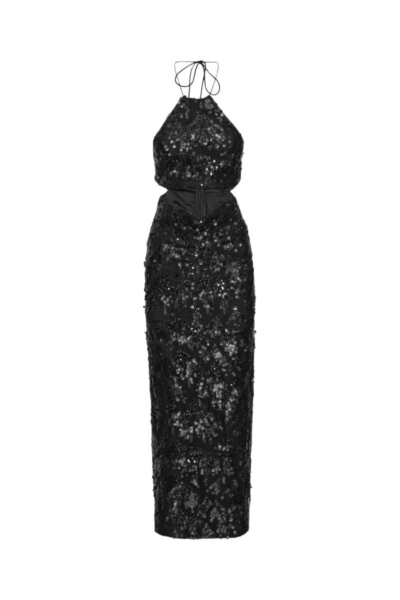 Rotate Birger Christensen Sequins Halterneck Dress Black83058 nobg