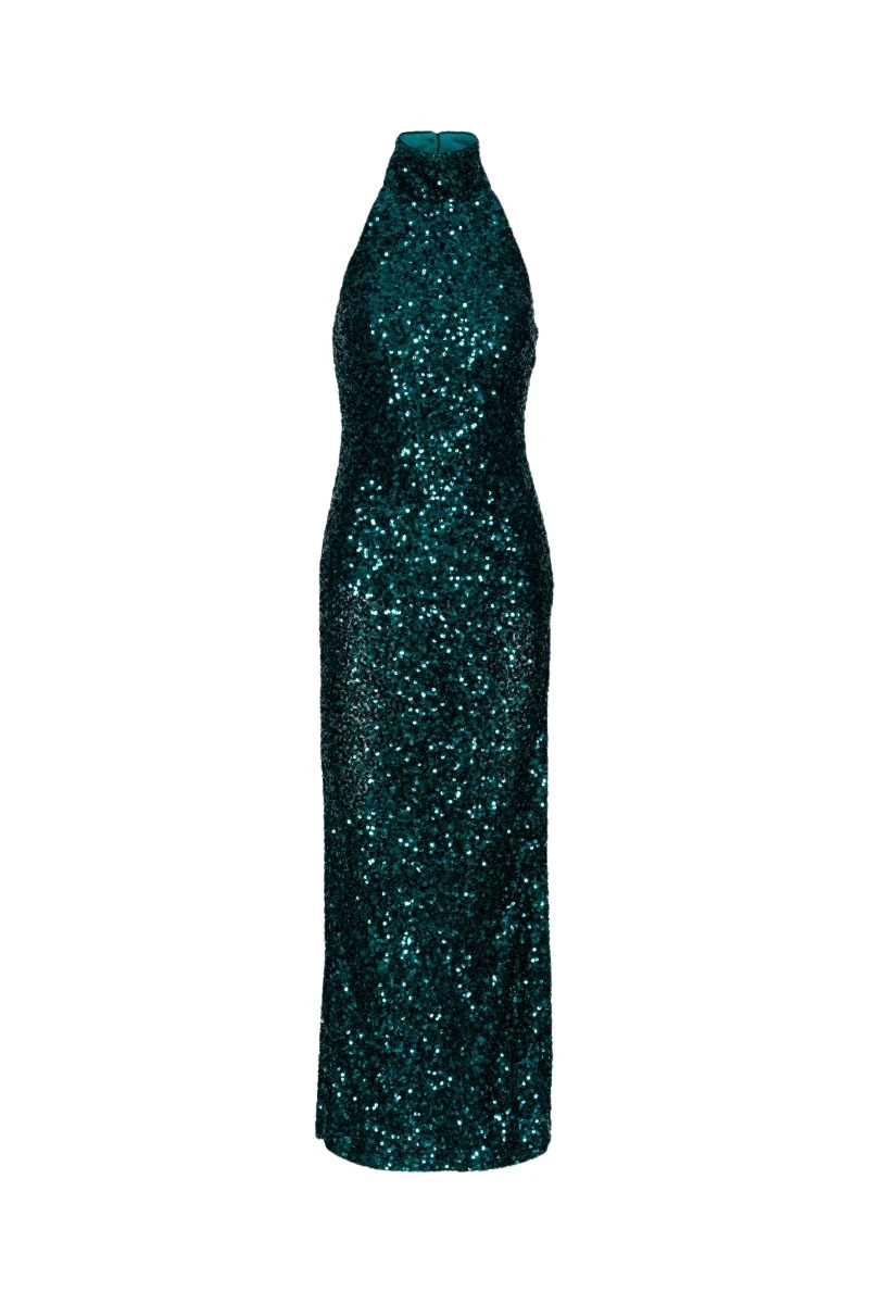 Rotate Birger Christensen Sequins Halterneck Dress Teal27504 nobg Rotate Birger Christensen Sequins Halterneck Dress Teal27504 nobg