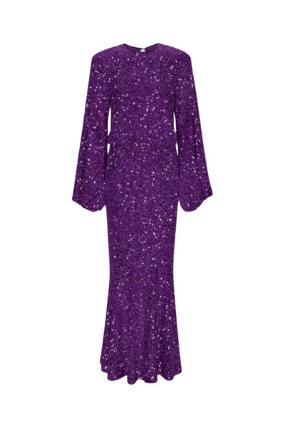 Rotate Birger Christensen Sequins Maxi Dress Purple54487 nobg