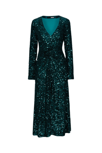 Rotate Birger Christensen Sequins Midi Slit Dress Teal56660 nobg