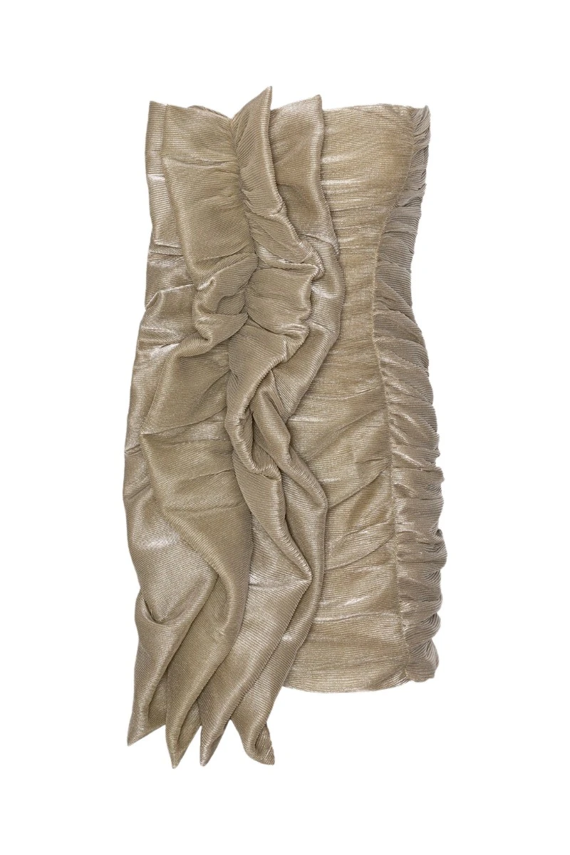 Rotate Birger Christensen Small Plisse Ruched Dress Beige13349 nobg Rotate Birger Christensen Small Plisse Ruched Dress Beige13349 nobg