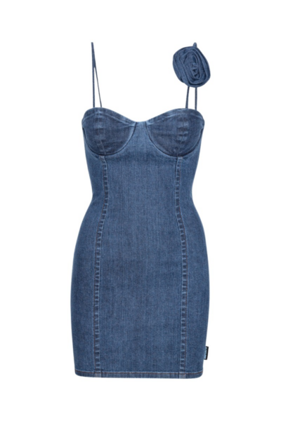 Rotate Birger Christensen Stretchy Mini Dress Blue41291 nobg