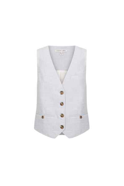 Shona Joy Brisa Oversized Tailored Vest Ice Blue61902 nobg