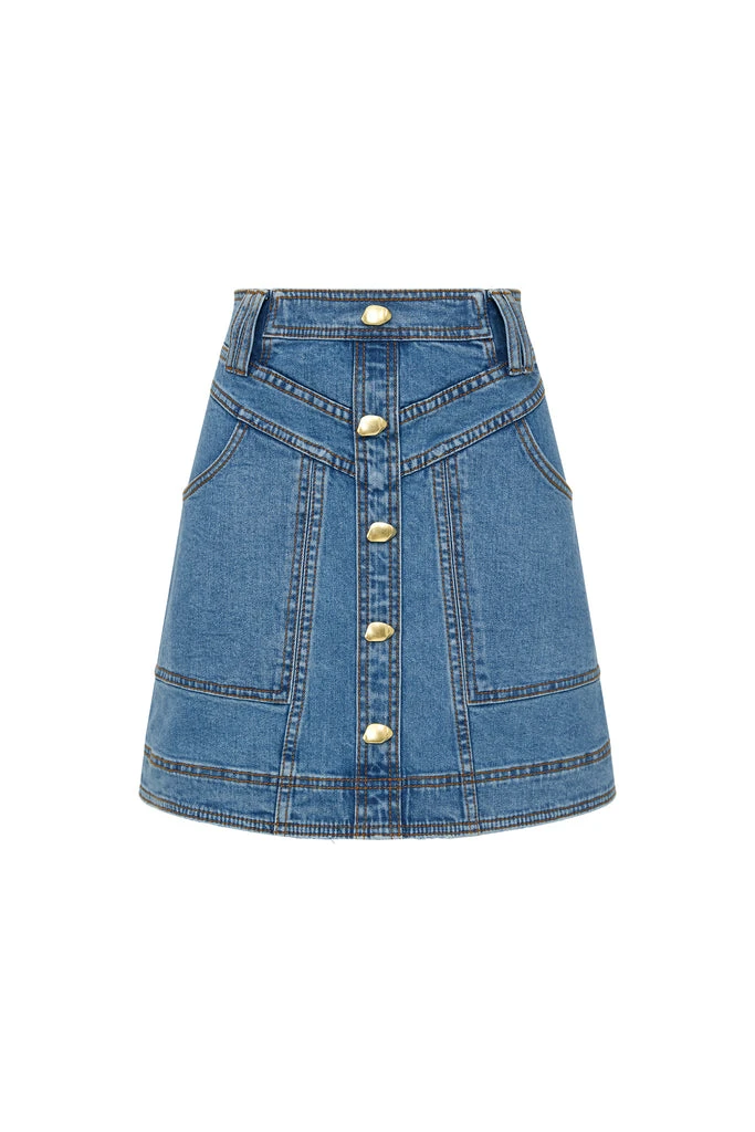 Aje-Belmond-Denim-Mini-Skirt Aje Blue Skirts