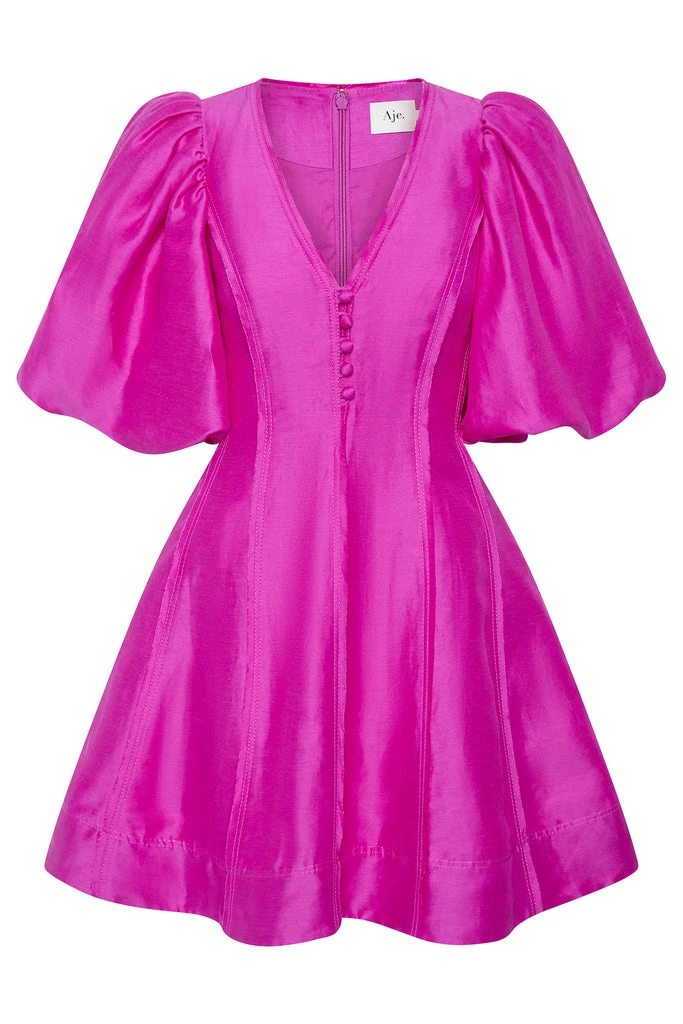 Aje-Dusk-Puff-Sleeve-Mini-Dress Aje Pink Dresses