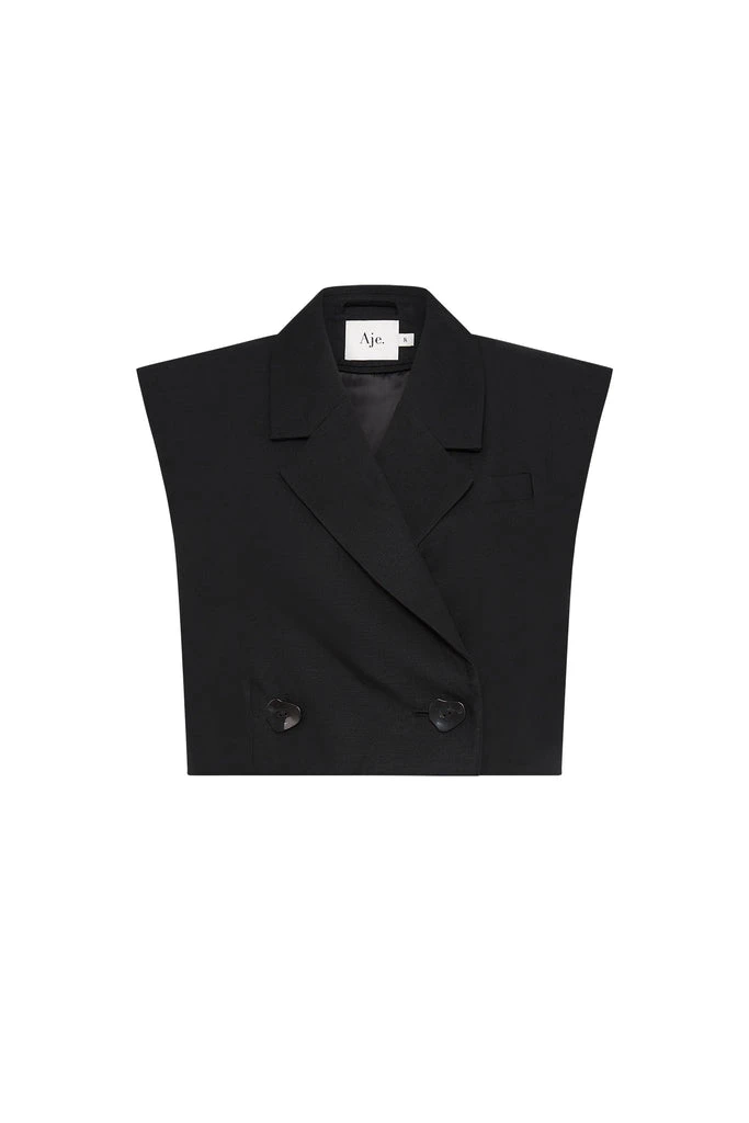 Aje-Flight-Oversized-Crop-Vest Aje Black Jackets