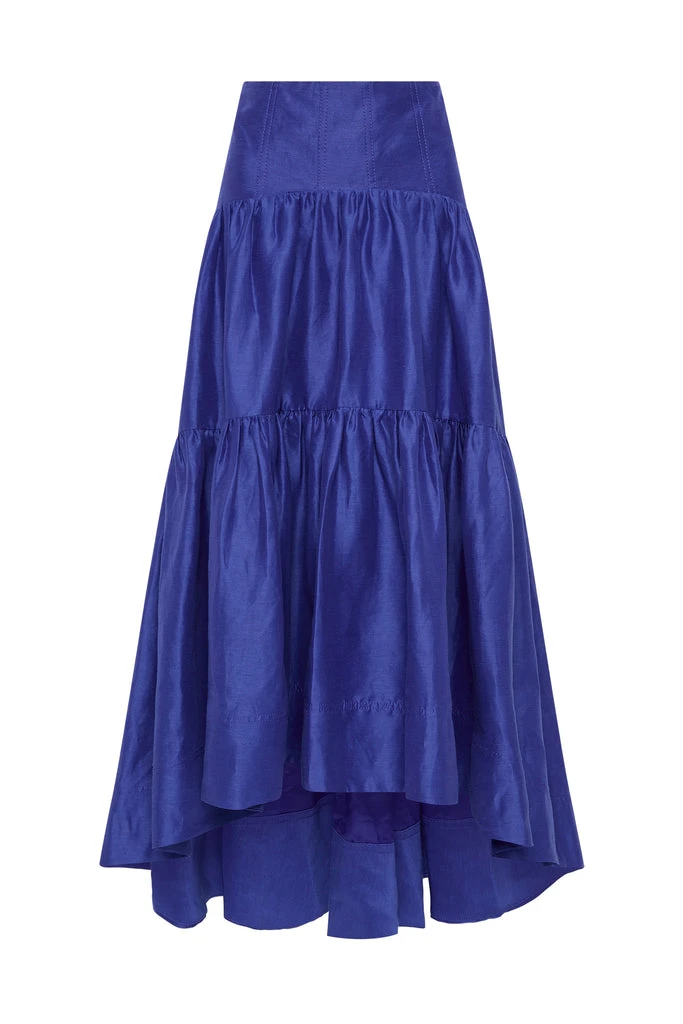Aje-Reverb-Gathered-Midi-Skirt Aje Blue Skirts
