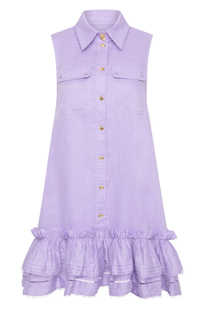 Aje-Yvonne-Sleeveless-Mini-Dress Aje Purple Dresses