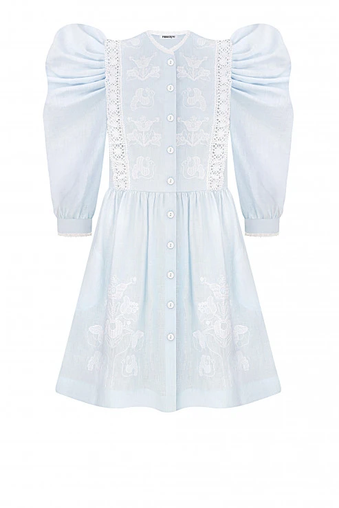 Foberini Family Tree Blue Mini Dress Foberini Family Tree Blue Mini Dress