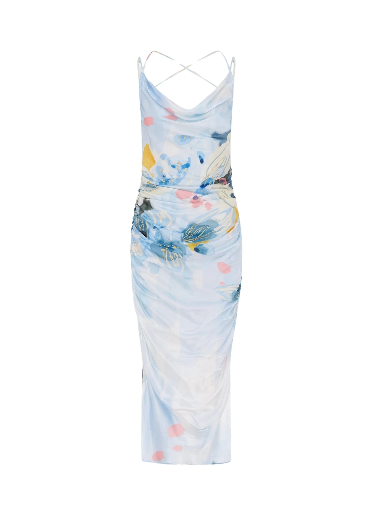 Leo-Lin-Jill-Cowl-Neck-Slip-Dress-Tranquility-Print-697946_nobg Jill Cowl Neck Slip Dress - Tranquility Print - Image 1