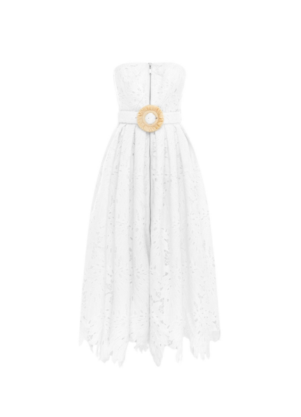 Norine Bustier Midi Dress - Snow