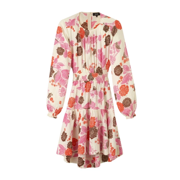 Cheesecloth Bali Print Fit and Flare Dress