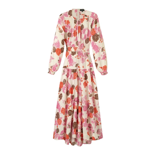 Cheesecloth Bali Print Full-Length Dress