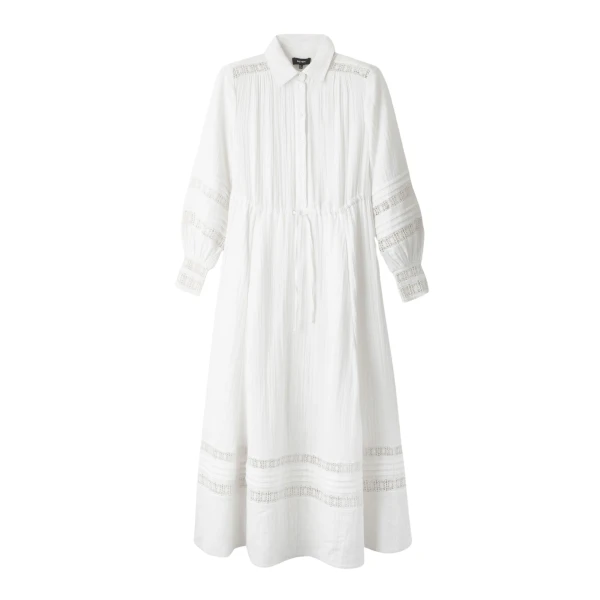 Cheesecloth Drawstring Maxi Dress
