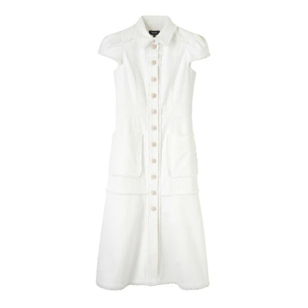 Cotton-Blend Fringed Midi Dress