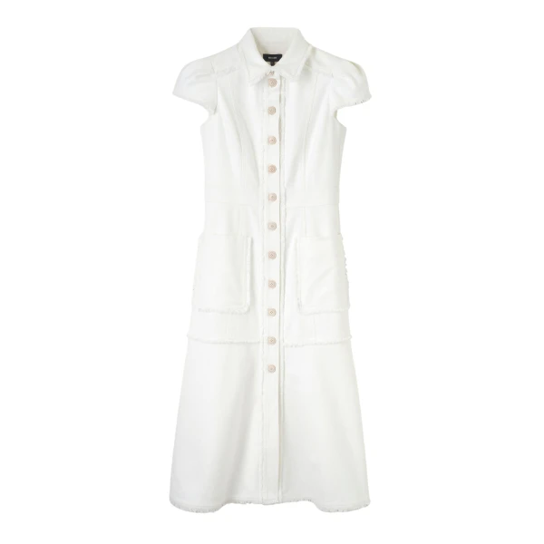 Cotton-Blend Fringed Midi Dress