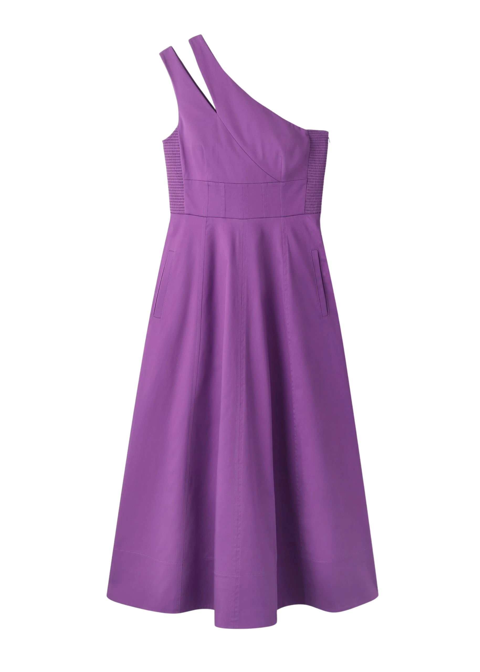 Me-and-Em-Cotton-Sateen-One-Shoulder-Midi-Dress-scaled96690_nobg Cotton Sateen One Shoulder Midi Dress - Image 1