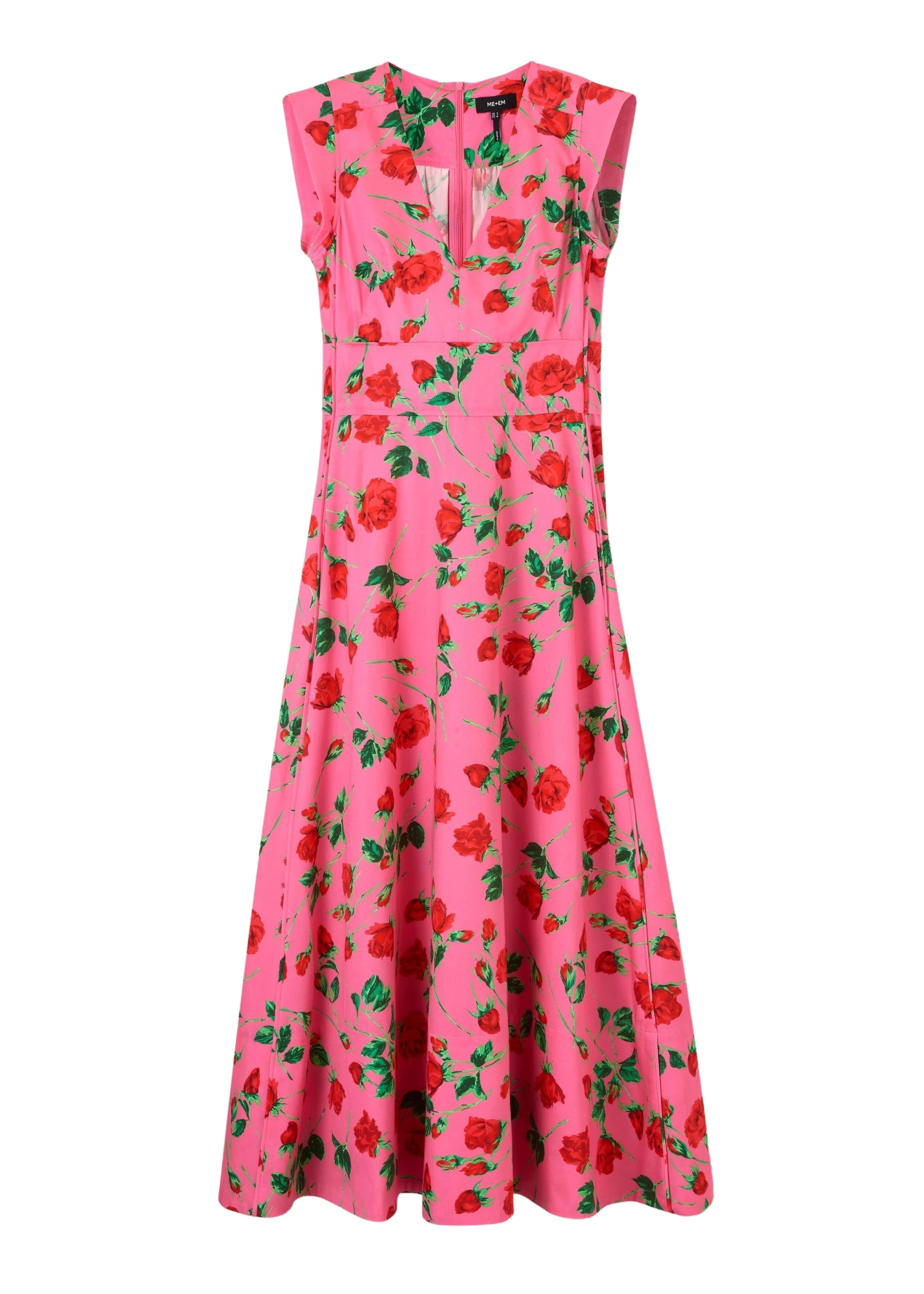 Me-and-Em-Cotton-Sateen-Rose-Print-Maxi-Dress-scaled86022_nobg Cotton Sateen Rose Print Maxi Dress - Image 1