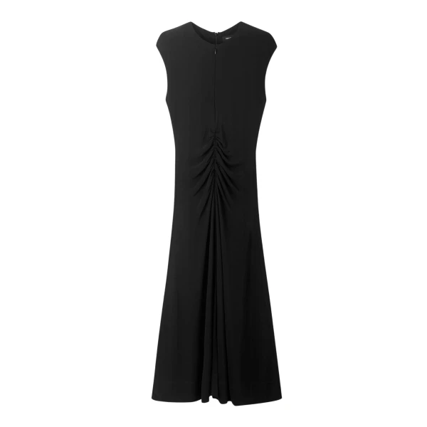 Fluid Crepe Cap Sleeve Midi Dress