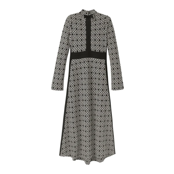 Graphic Jacquard Ponte Maxi Dress