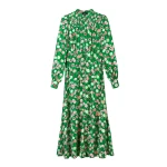 Lantana Flower Print Drawstring Maxi Dress