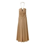 Metallic Halterneck Maxi Dress