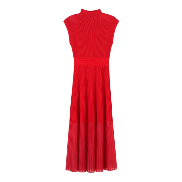 Sheer Panelled Evening Knit Maxi Dress