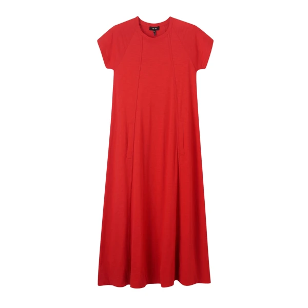 Slub Jersey Midi Swing Dress