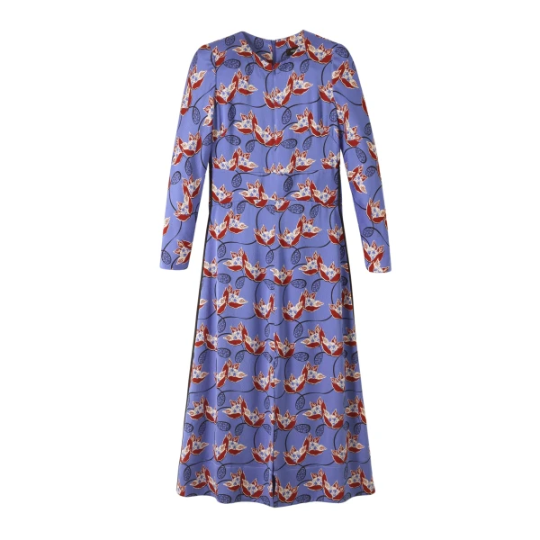 Waterlily Print Midi Dress
