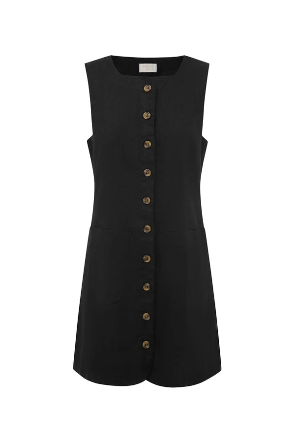 Posse-The-label-Emma-Button-Down-Mini-Black-Dress Posse The label Clothing