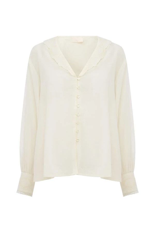 Posse-The-label-Mylah-Shirt-Cream Posse The label Clothing