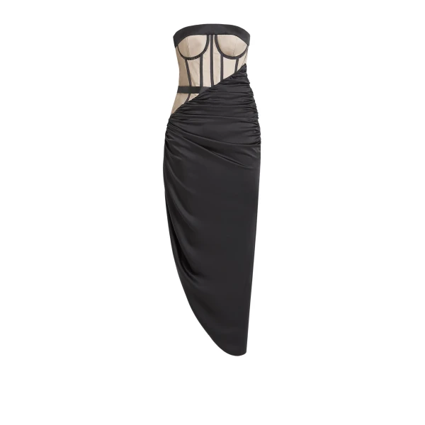 Ames Black Midi Dress