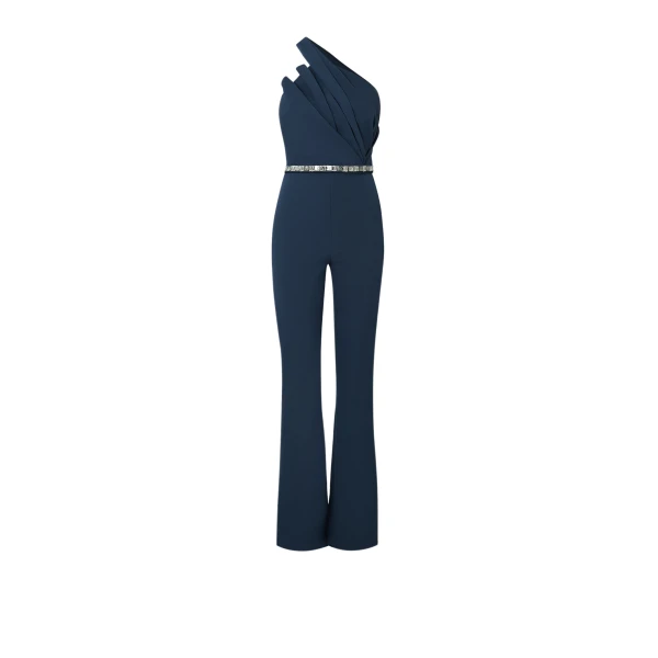 Dreida Moonlit Ocean Jumpsuit With Embroidered Belt