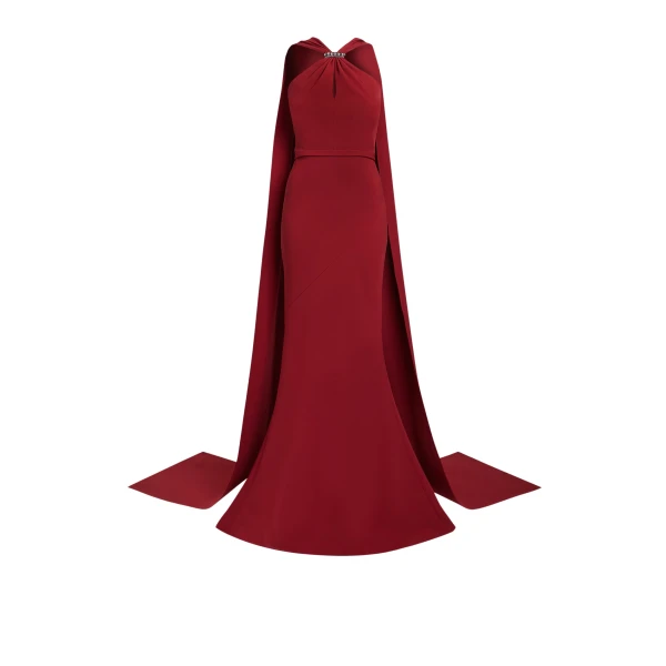 Lilien Rhubarb Long Dress With Embroidery