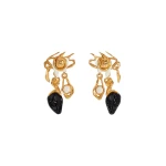 Pair Of Brass Teardrop Eye Earrings