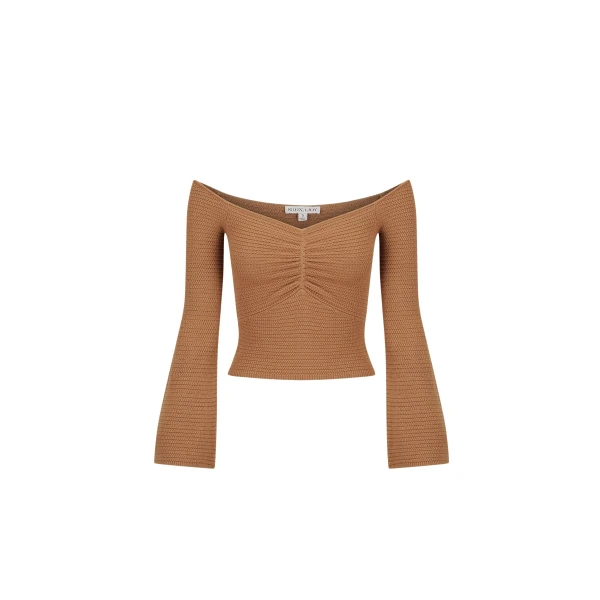 Eve Off Shoulder Top - Walnut